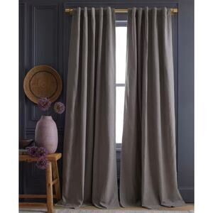 Quince Cotton Slub Room Darkening Curtain 48X96 Grey New# C5